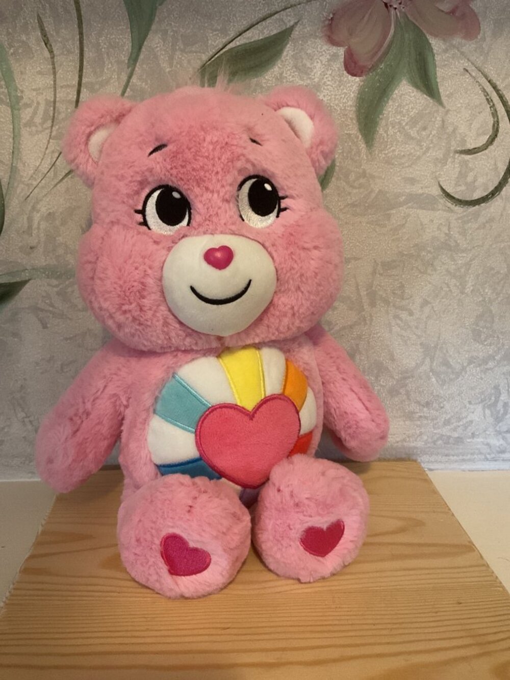 Care Bears Hopeful Heart Bear 13" Pink Plush Y2K Retro Kawaii Aesthetic Toy